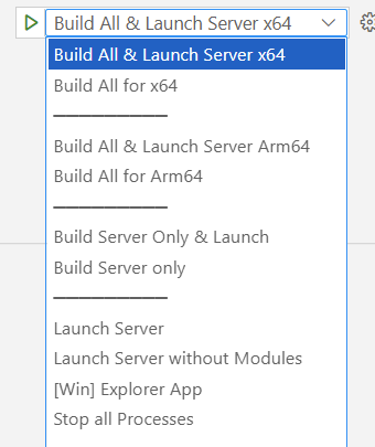 Choosing a launch profile